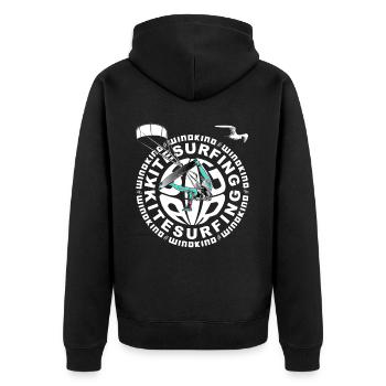 Kitesurf - Veste à capuche bio Premium Unisexe - noir - Dos - Nico (187cm)