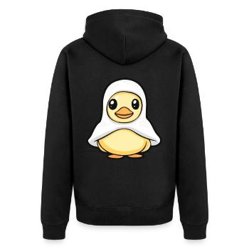 Canard Halloween Bande dessinée Fantôme - Veste à capuche bio Premium Unisexe - noir - Dos - Nico (187cm)