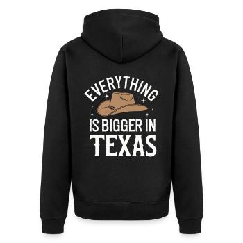 Texas State Texans Texas - Unisex Premium Organic Zip Hoodie - black - Back - Nico (187cm)