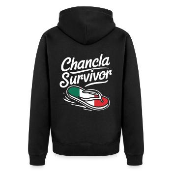 Mexico Mexico Mexican Spanish - Unisex Premium Organic Zip Hoodie - black - Back - Nico (187cm)