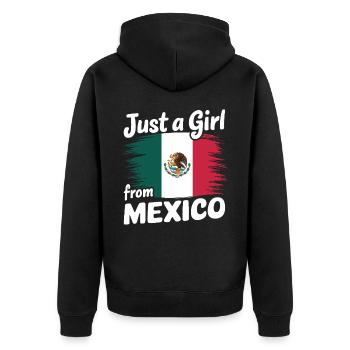 Mexico Mexico Mexican Spanish - Unisex Premium Organic Zip Hoodie - black - Back - Nico (187cm)