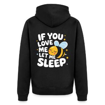Honigbiene Imker Bienen Biene - Unisex Premium Bio Zip Hoodie - Schwarz - Hinten - Nico (187cm)