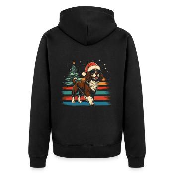 Chapeau de Noël Cavalier King Charles Spaniel - Veste à capuche bio Premium Unisexe - noir - Dos - Nico (187cm)
