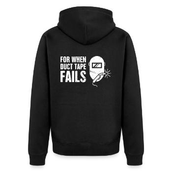 Welder For When Duct Tape Fails - Unisex Premium Organic Zip Hoodie - black - Back - Nico (187cm)
