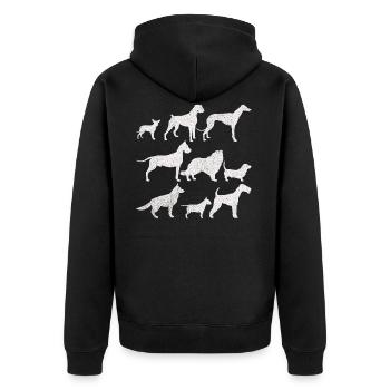 CHIENS CHIENS CADEAUX - Veste à capuche bio Premium Unisexe - noir - Dos - Nico (187cm)
