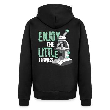 Profitez de la microbiologie amusante des petites choses - Veste à capuche bio Premium Unisexe - noir - Dos - Nico (187cm)
