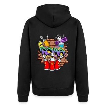 Rome Roma Italy Graffiti Spray Sprayer Spray Cans - Unisex Premium Organic Zip Hoodie - black - Back - Nico (187cm)