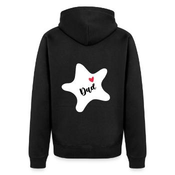 Seestern - Unisex Premium Bio Zip Hoodie - Schwarz - Hinten - Nico (187cm)