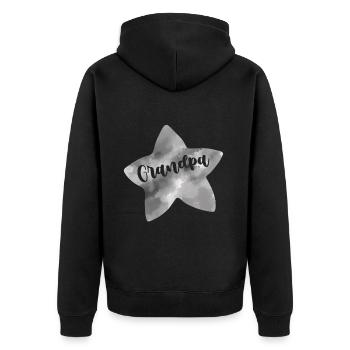 Seestern - Unisex Premium Bio Zip Hoodie - Schwarz - Hinten - Nico (187cm)
