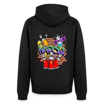 Naples Italy Graffiti Spray Sprayer Spray Cans - Unisex Premium Organic Zip Hoodie - black - Back - Nico (187cm)
