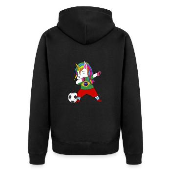 Brésil football dabbing cadeau - Veste à capuche bio Premium Unisexe - noir - Dos - Nico (187cm)