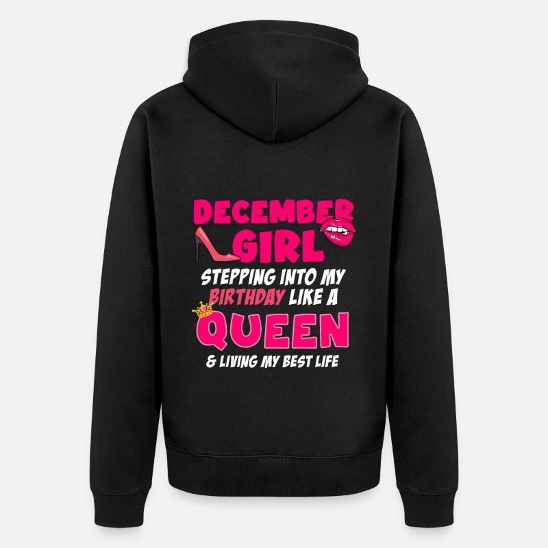 December Flickor födelsedagspresent - Ekologisk premiumluvjack unisex - svart