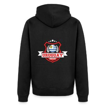 Uruguay-fußball-geschenk - Unisex Premium Bio Zip Hoodie - Schwarz - Hinten - Nico (187cm)