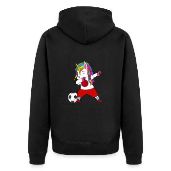 Cadeau de dabbing de football au Japon - Veste à capuche bio Premium Unisexe - noir - Dos - Nico (187cm)
