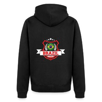Cadeau de football au Brésil - Veste à capuche bio Premium Unisexe - noir - Dos - Nico (187cm)