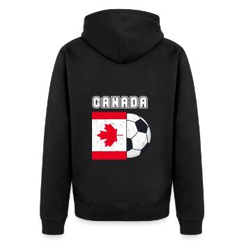 Cadeau du drapeau de l’équipe canadienne de football - Veste à capuche bio Premium Unisexe - noir - Dos - Nico (187cm)