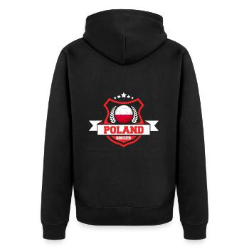 Poland football gift - Unisex Premium Organic Zip Hoodie - black - Back - Nico (187cm)