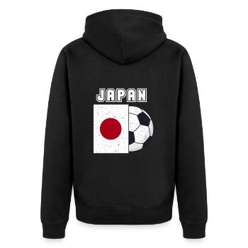 Cadeau drapeau de l’équipe de football du Japon - Veste à capuche bio Premium Unisexe - noir - Dos - Nico (187cm)