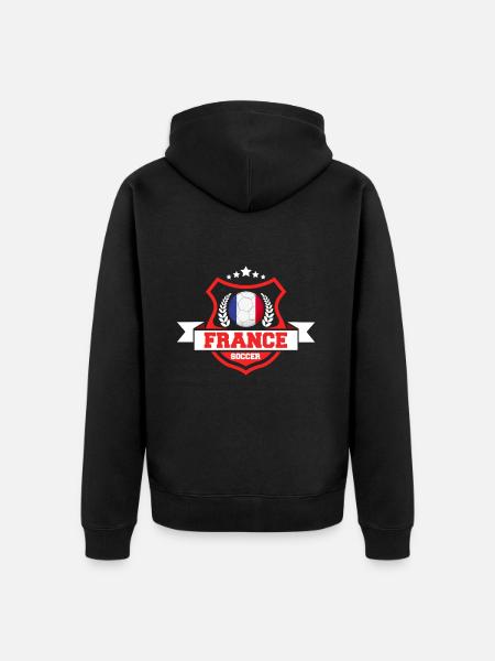 France football gift - Unisex Premium Organic Zip Hoodie - black
