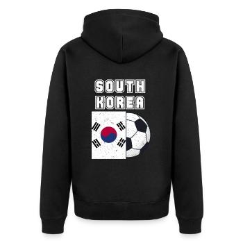 Cadeau du drapeau de l’équipe de football de Corée du Sud - Veste à capuche bio Premium Unisexe - noir - Dos - Nico (187cm)