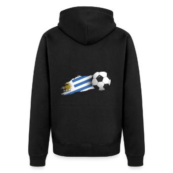 Uruguay-fußball-geschenk - Unisex Premium Bio Zip Hoodie - Schwarz - Hinten - Nico (187cm)