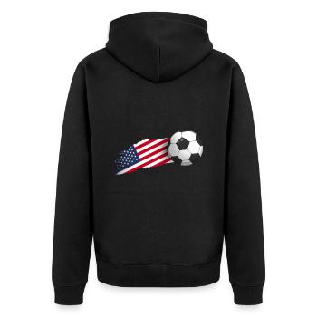 Usa-fußball-geschenk - Unisex Premium Bio Zip Hoodie - Schwarz - Hinten - Nico (187cm)