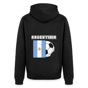 Argentinien-fußball-team-flaggen-geschenk - Unisex Premium Bio Zip Hoodie - Schwarz - Hinten - Nico (187cm)