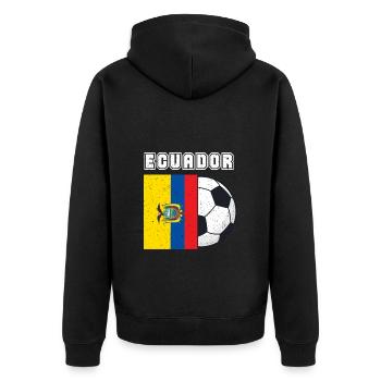 Ecuador-fußball-team-flaggen-geschenk - Unisex Premium Bio Zip Hoodie - Schwarz - Hinten - Nico (187cm)