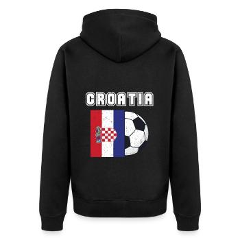 Croatia-football-team-flag-gift - Unisex Premium Organic Zip Hoodie - black - Back - Nico (187cm)
