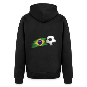Cadeau de football au Brésil - Veste à capuche bio Premium Unisexe - noir - Dos - Nico (187cm)