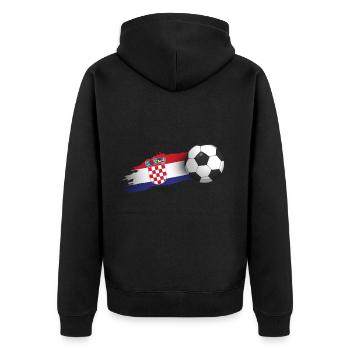 Kroatien-fußball-geschenk - Unisex Premium Bio Zip Hoodie - Schwarz - Hinten - Nico (187cm)