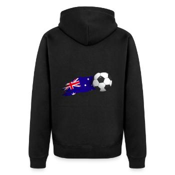 Australien-fußball-geschenk - Unisex Premium Bio Zip Hoodie - Schwarz - Hinten - Nico (187cm)