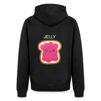 Erdnussbutter Peanut Butter Marmelade Geschenk - Unisex Premium Bio Zip Hoodie - Schwarz - Hinten - Nico (187cm)