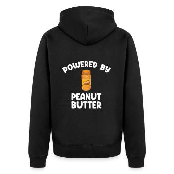 Erdnussbutter Peanut Butter Marmelade Geschenk - Unisex Premium Bio Zip Hoodie - Schwarz - Hinten - Nico (187cm)