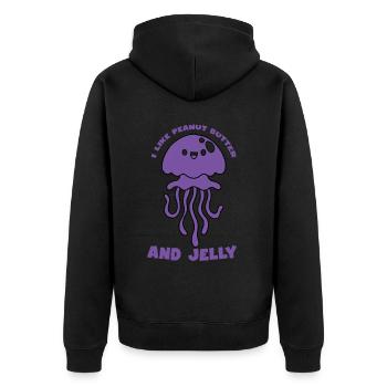 Erdnussbutter Peanut Butter Marmelade Geschenk - Unisex Premium Bio Zip Hoodie - Schwarz - Hinten - Nico (187cm)