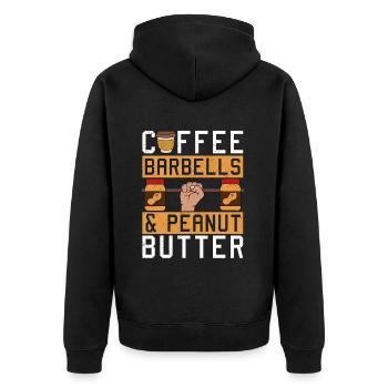 Erdnussbutter Peanut Butter Marmelade Geschenk - Unisex Premium Bio Zip Hoodie - Schwarz - Hinten - Nico (187cm)