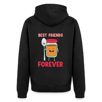 Erdnussbutter Peanut Butter Marmelade Geschenk - Unisex Premium Bio Zip Hoodie - Schwarz - Hinten - Nico (187cm)