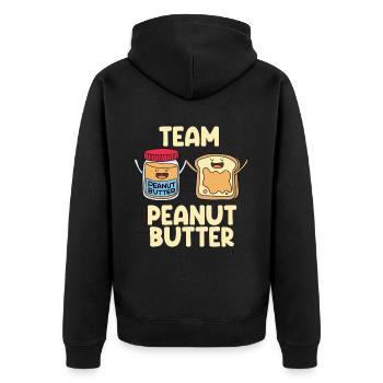 Erdnussbutter Peanut Butter Marmelade Geschenk - Unisex Premium Bio Zip Hoodie - Schwarz - Hinten - Nico (187cm)