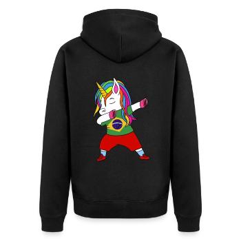 Brésil football dabbing cadeau - Veste à capuche bio Premium Unisexe - noir - Dos - Nico (187cm)
