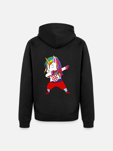 Kroatien-fußball-tupfendes Geschenk - Unisex Premium Bio Zip Hoodie - Schwarz