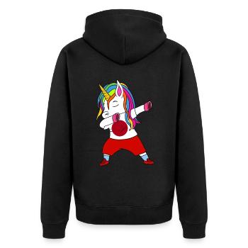 Cadeau de dabbing de football au Japon - Veste à capuche bio Premium Unisexe - noir - Dos - Nico (187cm)