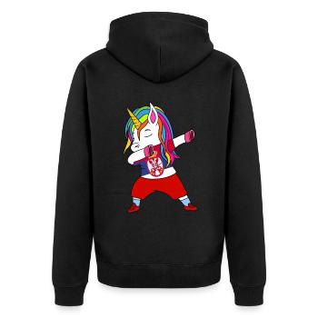 Serbie football dabbing cadeau - Veste à capuche bio Premium Unisexe - noir - Dos - Nico (187cm)