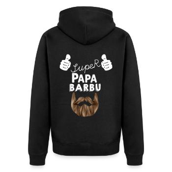 Super Papa Barbu C'est Mon papa D'Amour - Veste à capuche bio Premium Unisexe - noir - Dos - Nico (187cm)