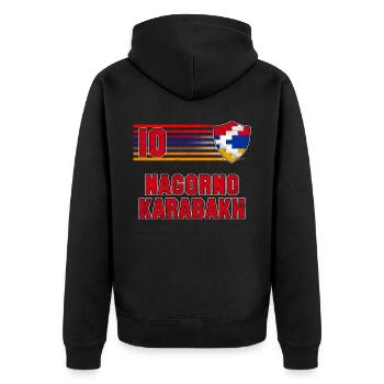 Équipe du Haut-Karabagh de football - Veste à capuche bio Premium Unisexe - noir - Dos - Nico (187cm)