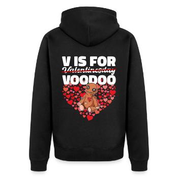 Cadeau d’amour de poupée vaudou de la Saint-Valentin - Veste à capuche bio Premium Unisexe - noir - Dos - Nico (187cm)