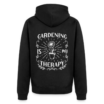 Hobby gardeners, fruit and vegetable gardeners - Unisex Premium Organic Zip Hoodie - black - Back - Nico (187cm)