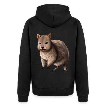 Quokka - the cute marsupial - Unisex Premium Organic Zip Hoodie - black - Back - Nico (187cm)