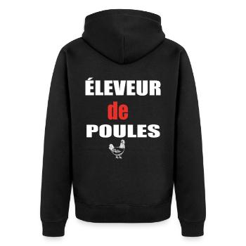 Éleveur De Poules Meilleur Fermier Humour - Veste à capuche bio Premium Unisexe - noir - Dos - Nico (187cm)