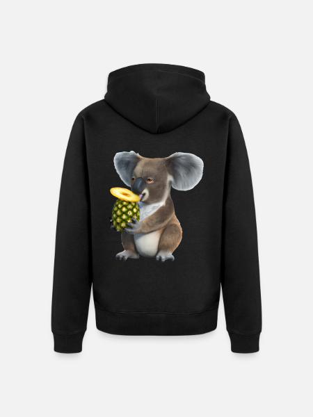 Koala and pineapple - Unisex Premium Organic Zip Hoodie - black
