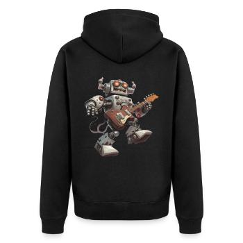 Robot guitarist - Unisex Premium Organic Zip Hoodie - black - Back - Nico (187cm)